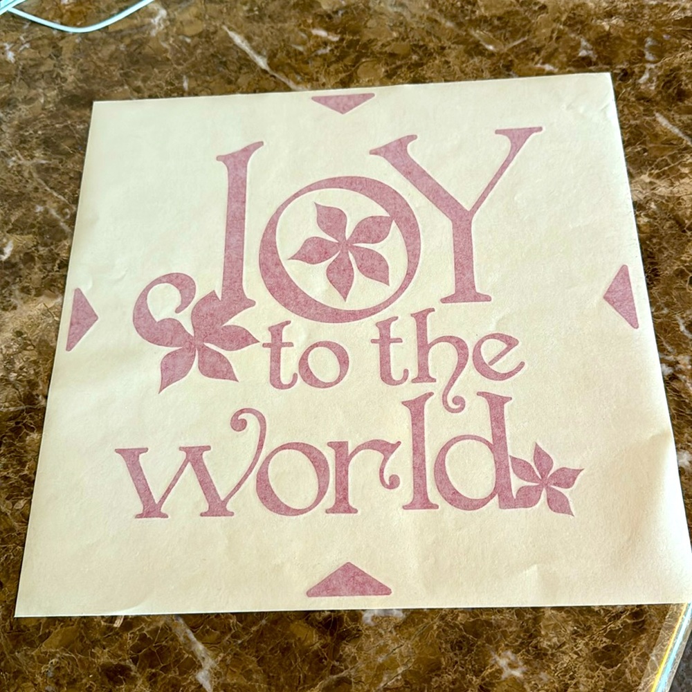 Christmas Joy to the World decal - Red